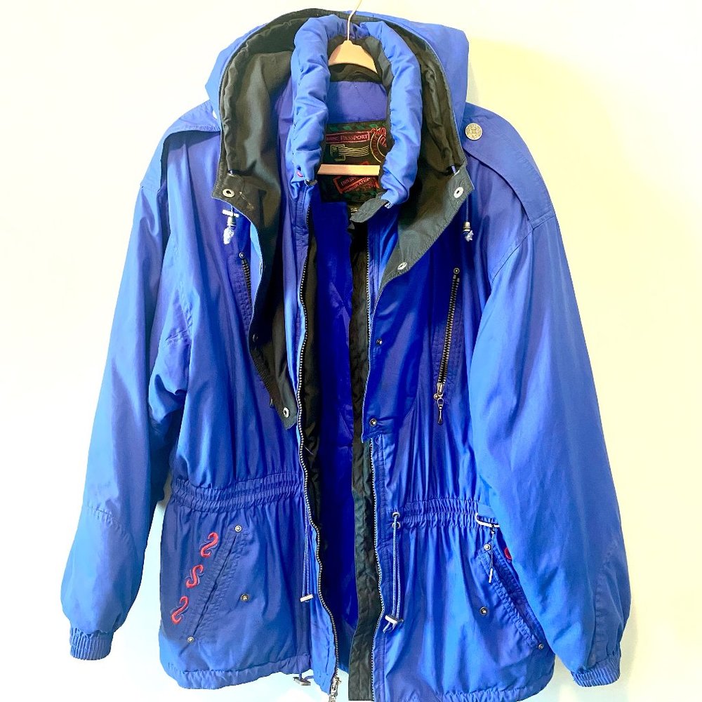 Vintage 80s Skiing Passport Parka Ski Jacket, Women's Size XL